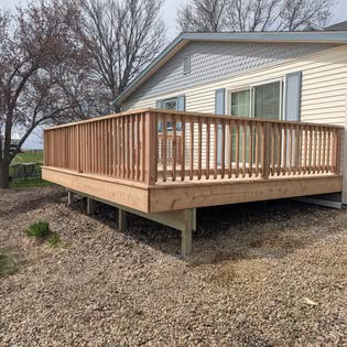 Cedar deck and railing addition, Iroquois SD