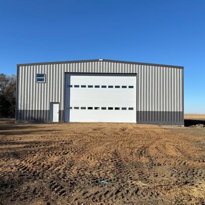 Recent Jesser Construction job site, post-frame steel building